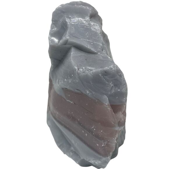 Gray Pink Layered Art Glass Cullet Opaque Slag #5L133 - Picture 3 of 6